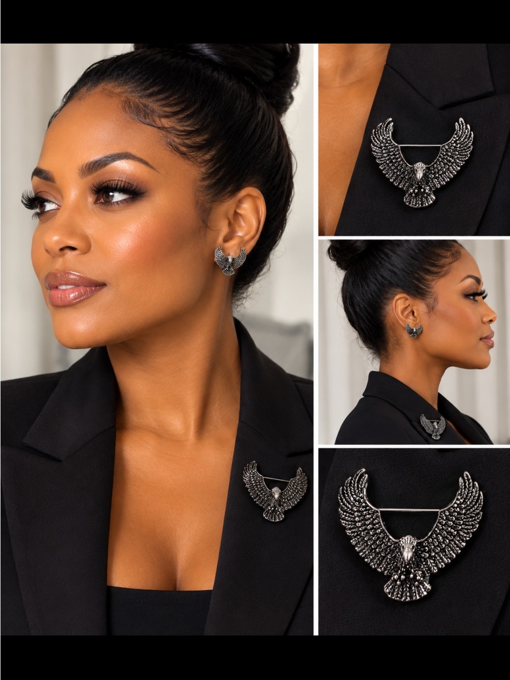 Silver Eagle Wing Brooch